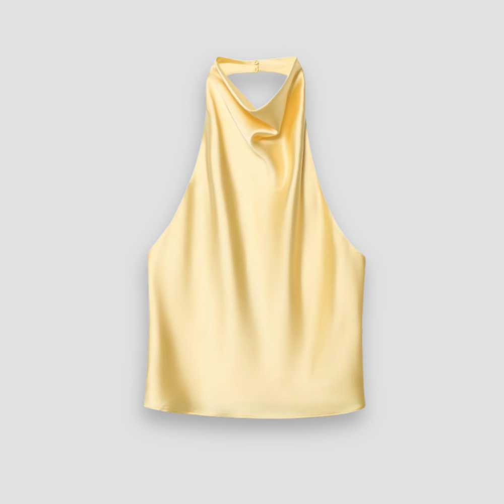 Badhie | Women's Satin Cowl-Neck Halter Top