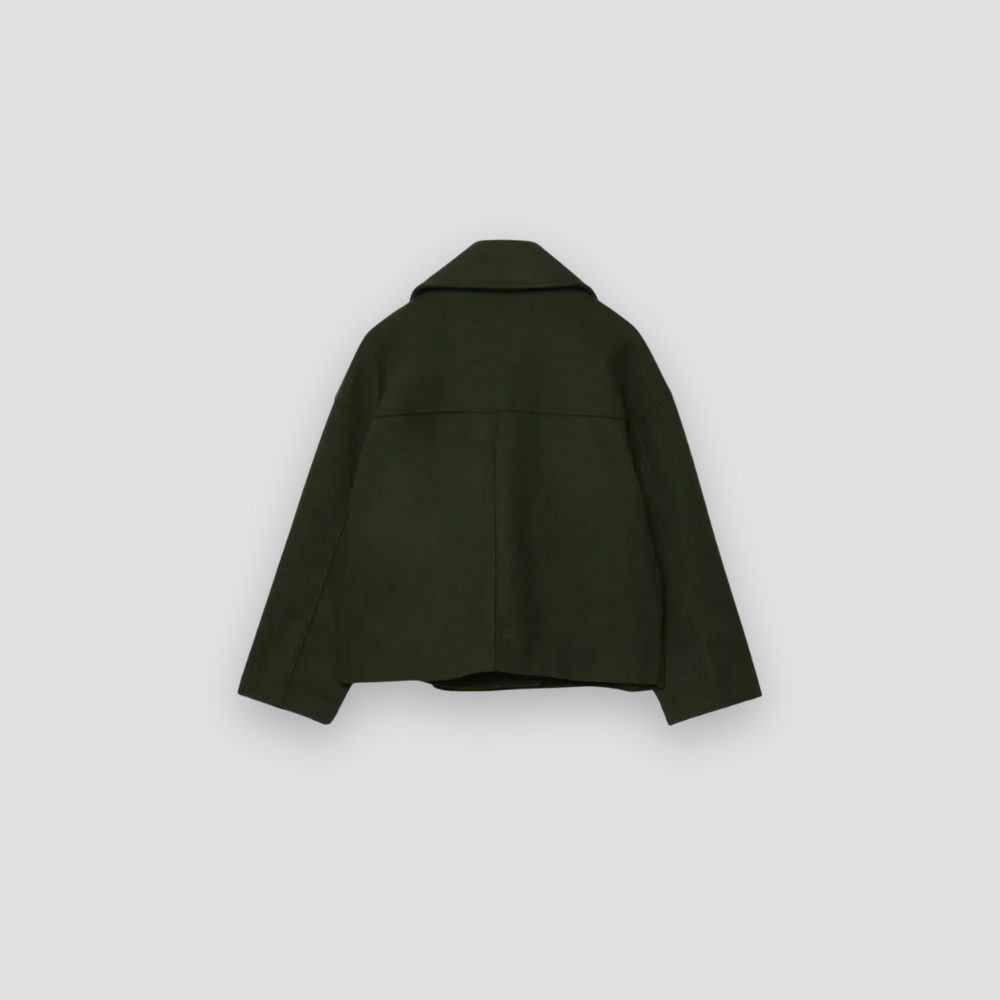 Badhie | Women’s Winter Jacket Cropped Double-Breasted Wool Coat