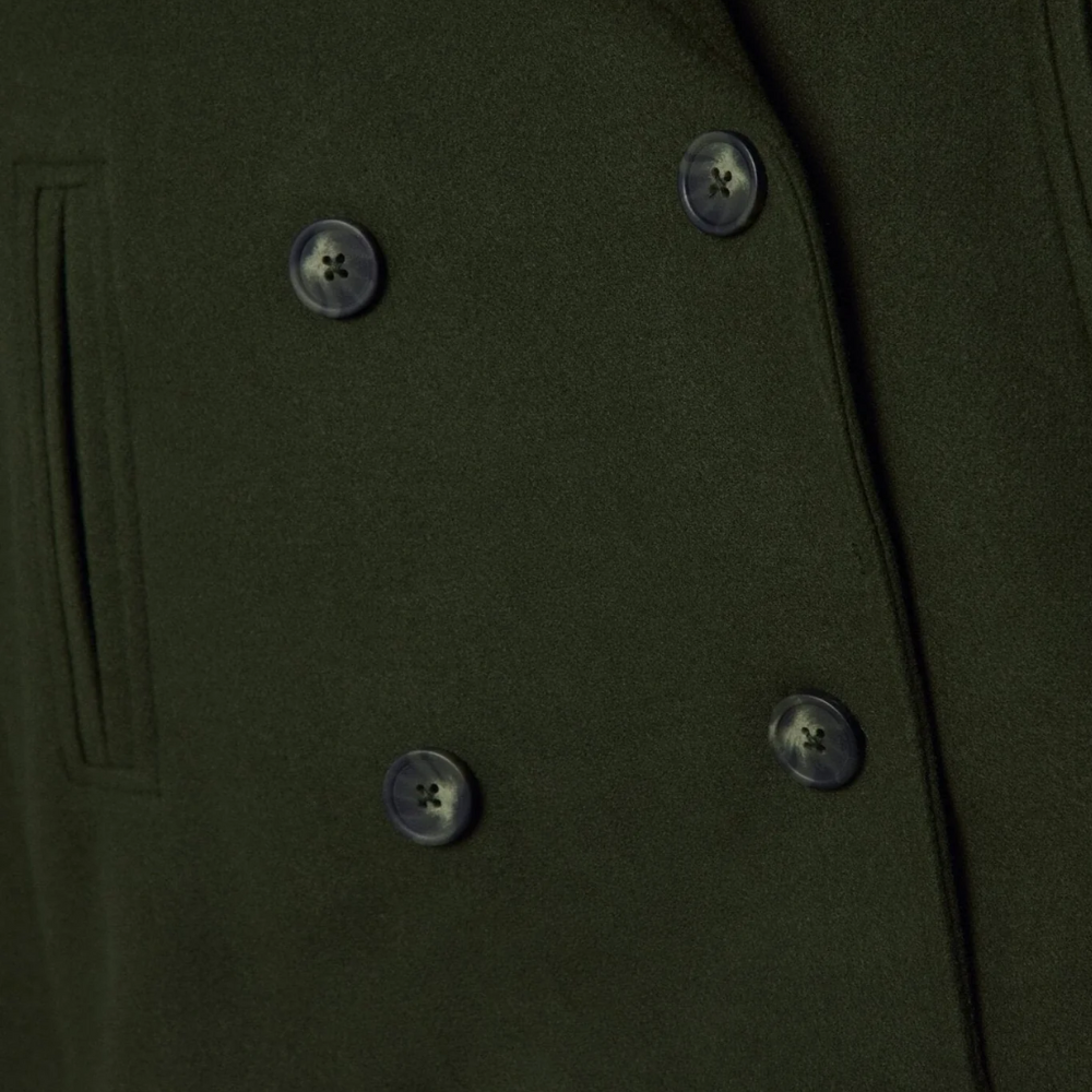 Badhie | Women’s Winter Jacket Cropped Double-Breasted Wool Coat