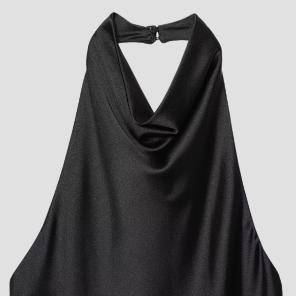 Badhie | Women's Satin Cowl-Neck Halter Top