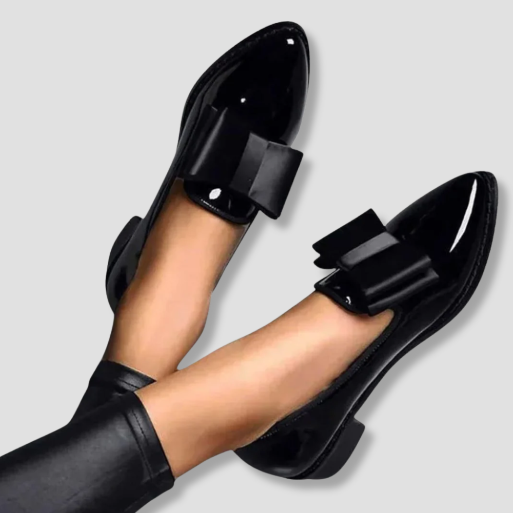 Badhie | Women’s Patent Leather Bow Loafers