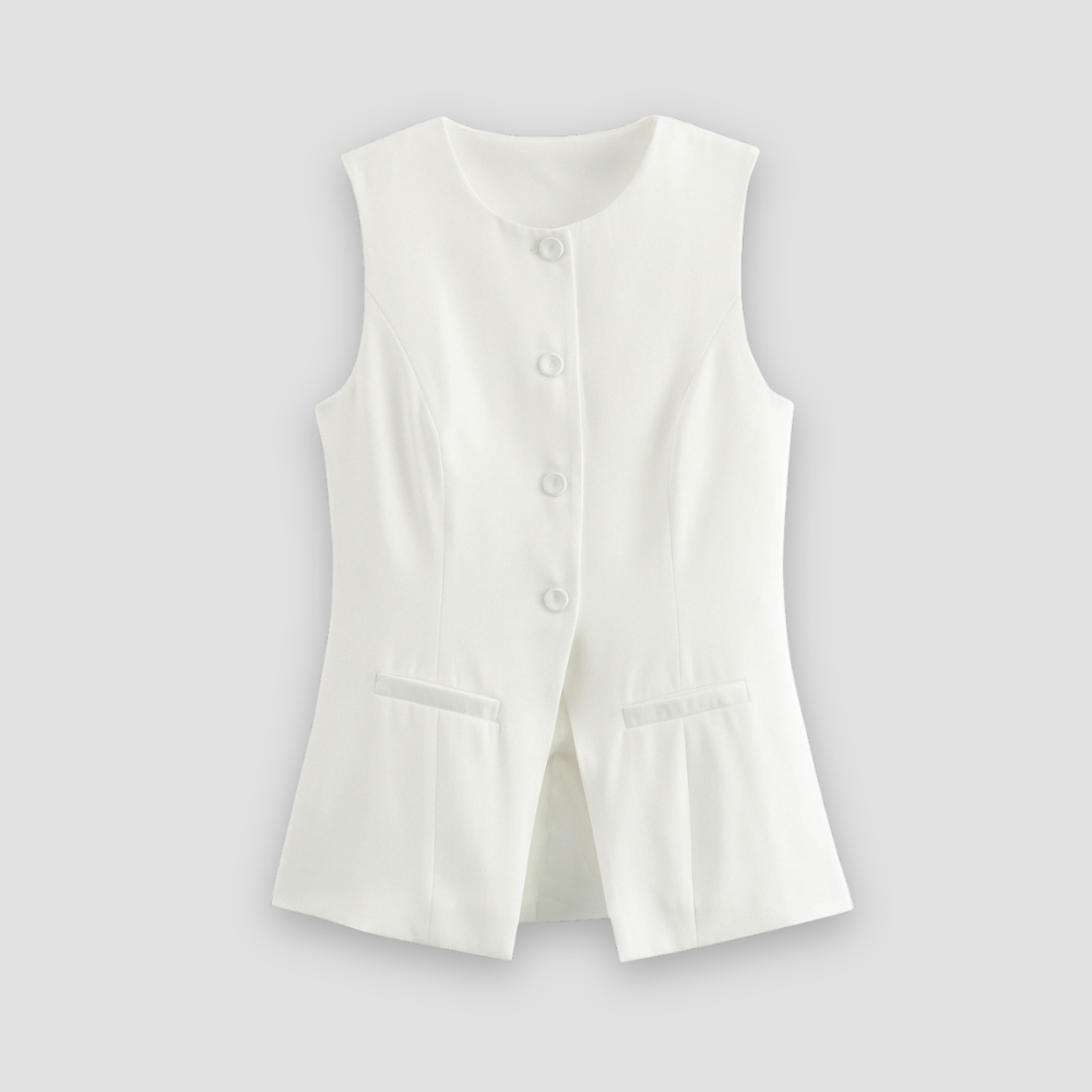 Badhie | Women’s Tailored Button-Front Vest Top