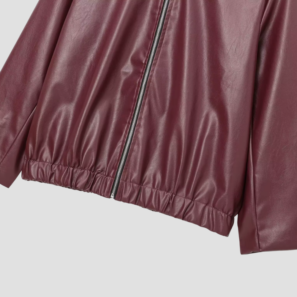 Badhie | Women’s Winter Leather Zip-Up Jacket