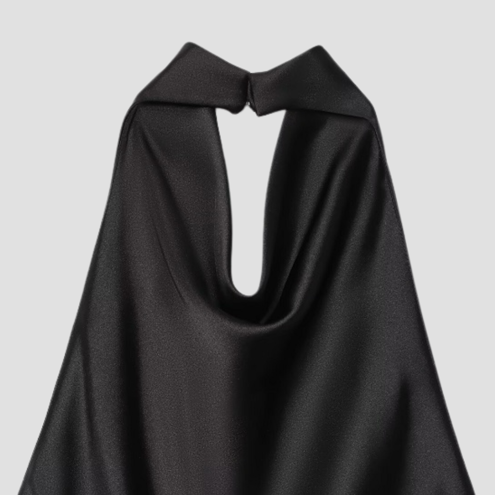 Badhie | Women's Satin Cowl-Neck Halter Top