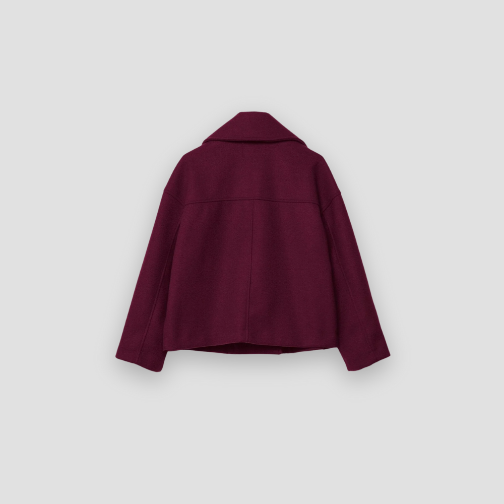Badhie | Women’s Winter Jacket Cropped Double-Breasted Wool Coat
