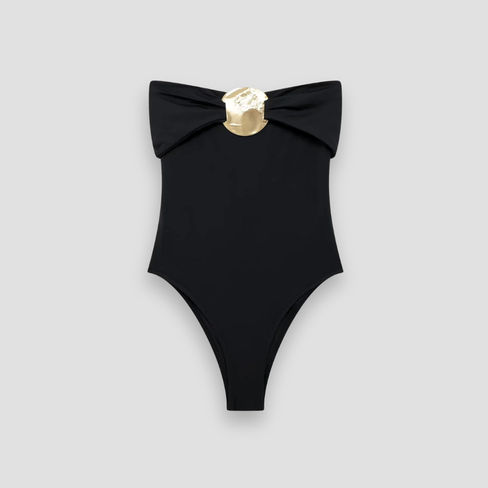 Badhie | Women's Luxe Bow Bodysuit with Gold Hardware