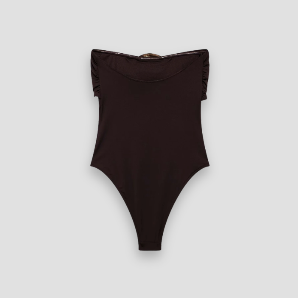 Badhie | Women's Luxe Bow Bodysuit with Gold Hardware