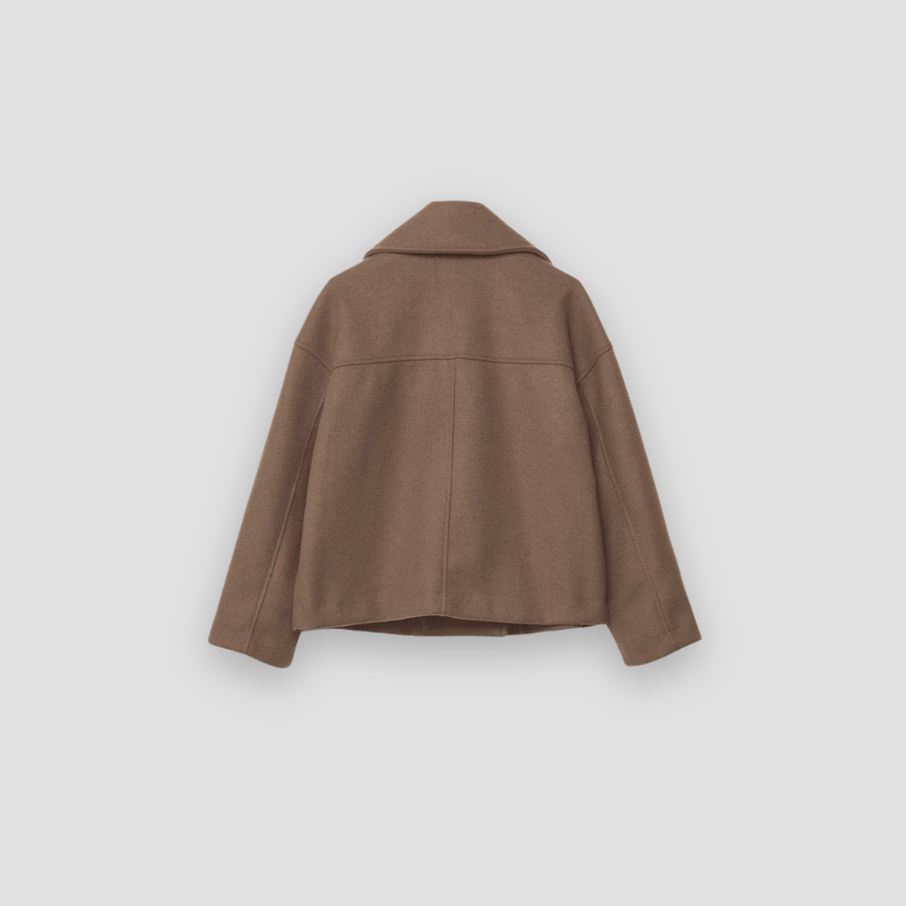 Badhie | Women’s Winter Jacket Cropped Double-Breasted Wool Coat