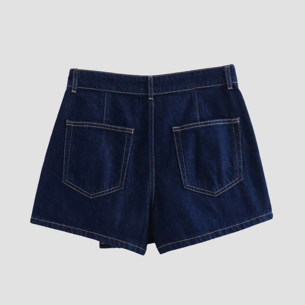 Badhie | Women's Denim Shirt Cropped Top Two-piece Set