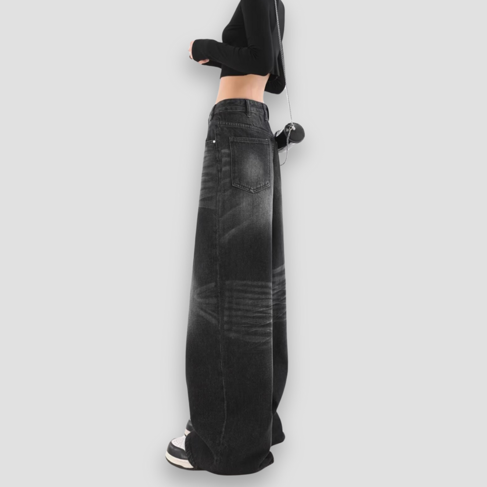 Badhie | Women's Straight Wide Leg Oversized Streetwear Jeans