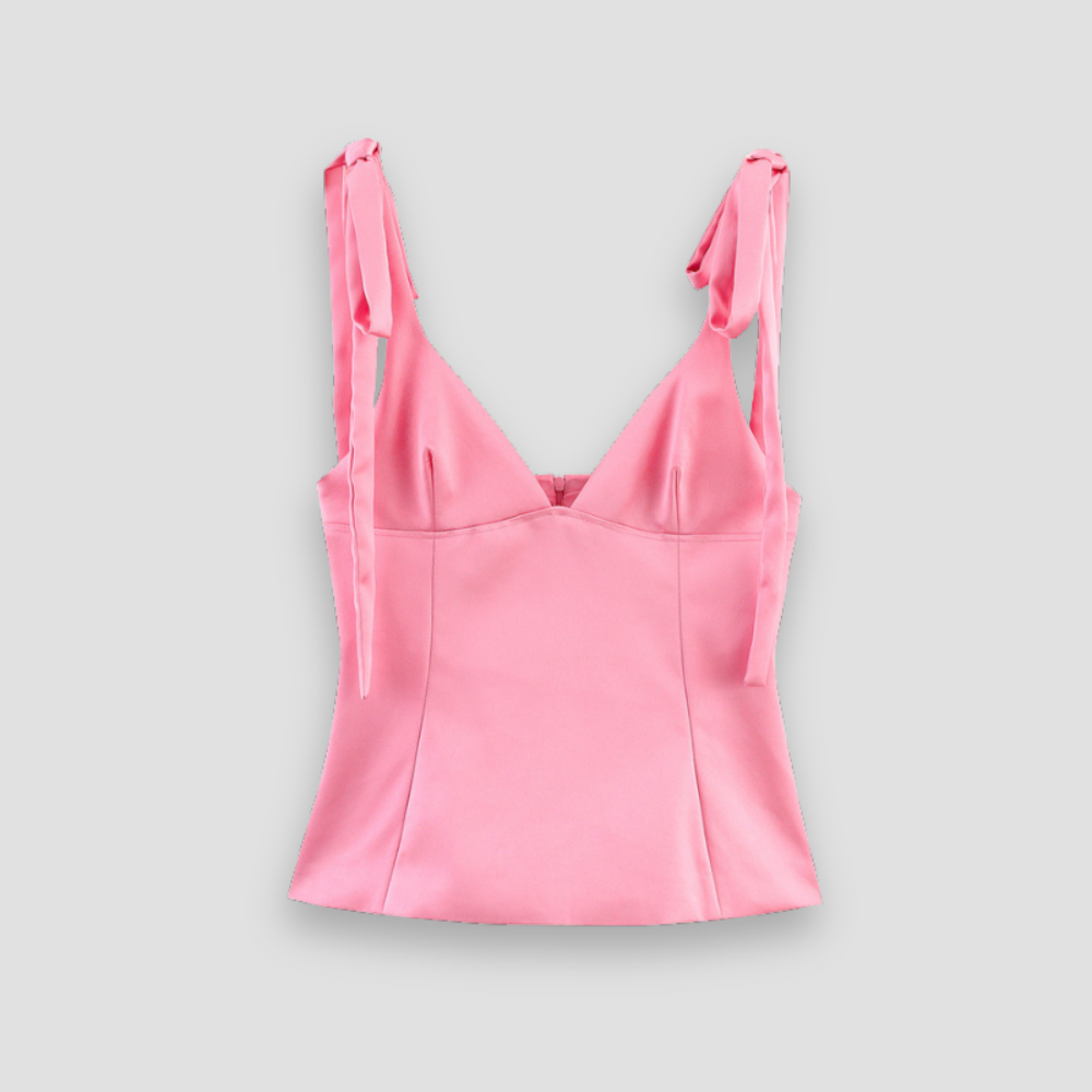 Badhie | Women’s Tie-Strap Bow Corset Cami Top
