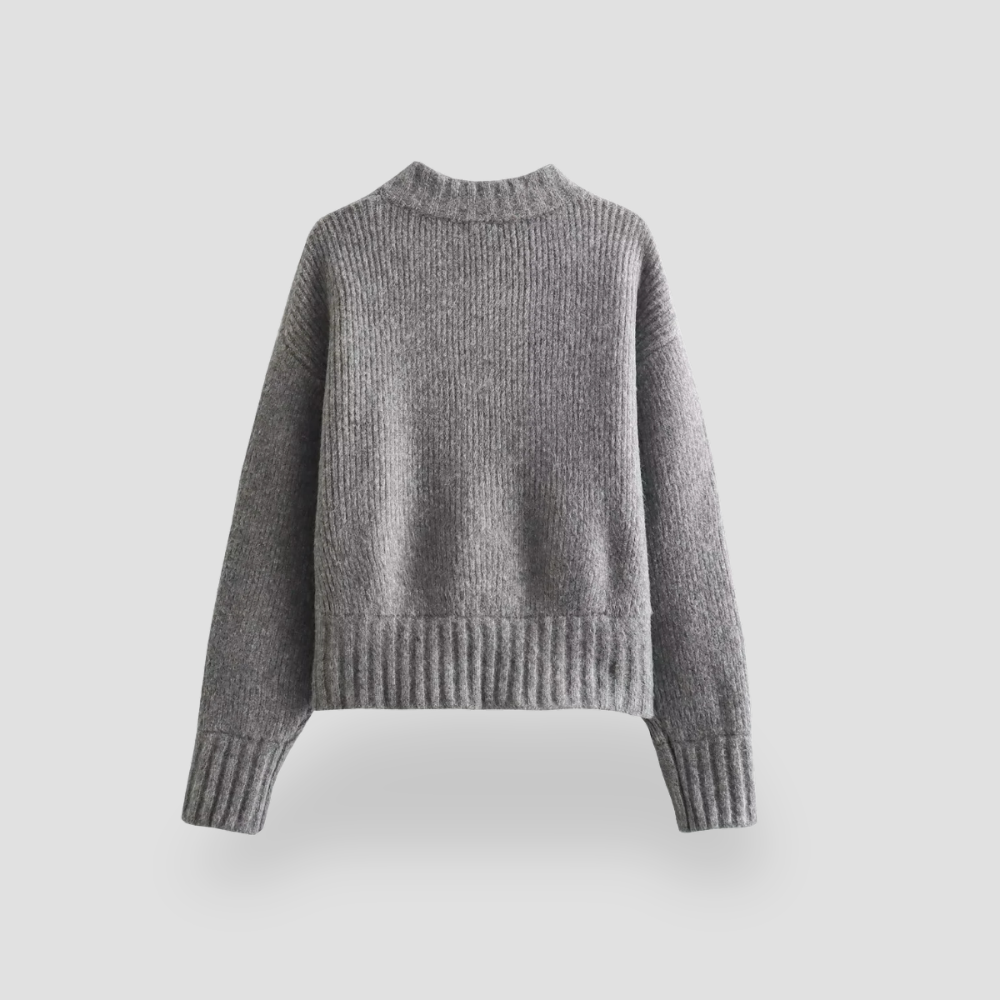 Badhie | Women's Jumper Cozy Zip-Up Ribbed Knit Sweater