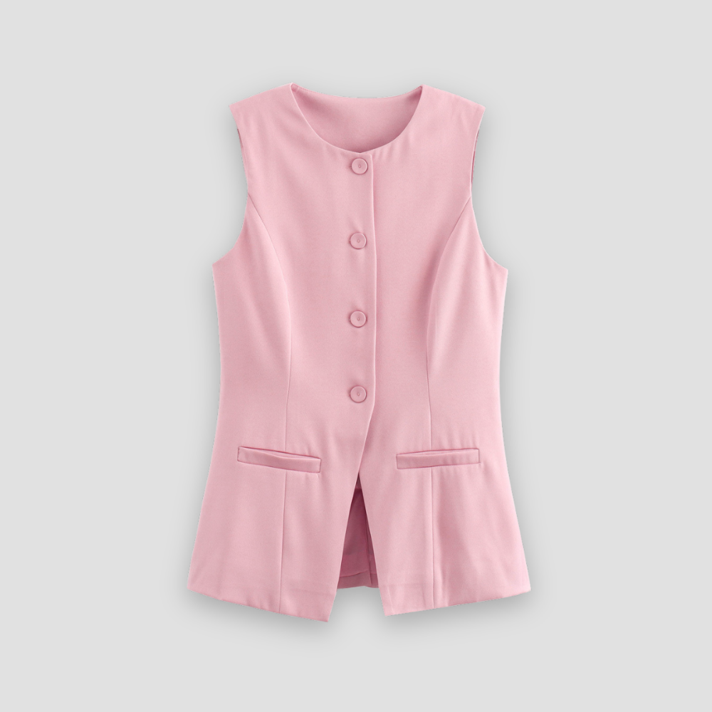 Badhie | Women’s Tailored Button-Front Vest Top