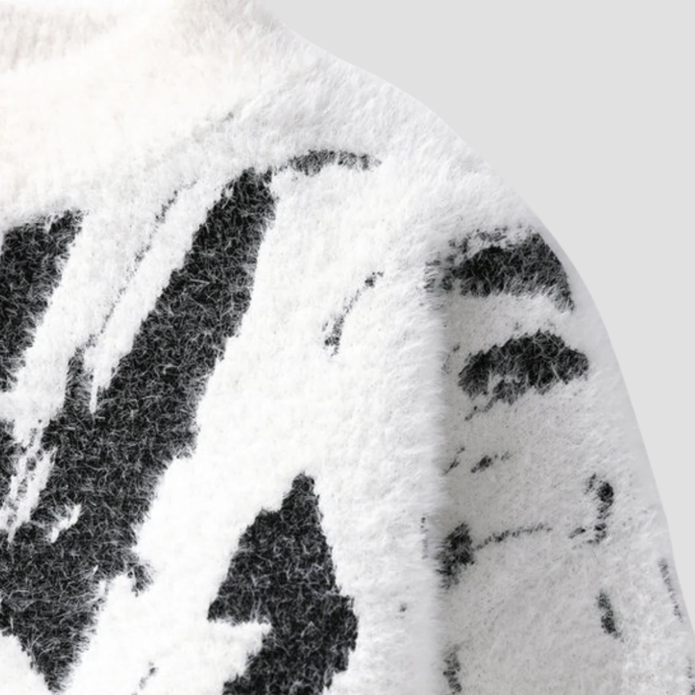 Badhie | Women’s Jumper Abstract Fuzzy Knit Sweater