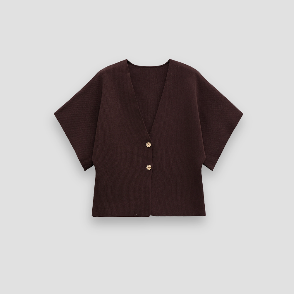 Badhie | Women’s Minimalist Short-Sleeve Button Cardigan