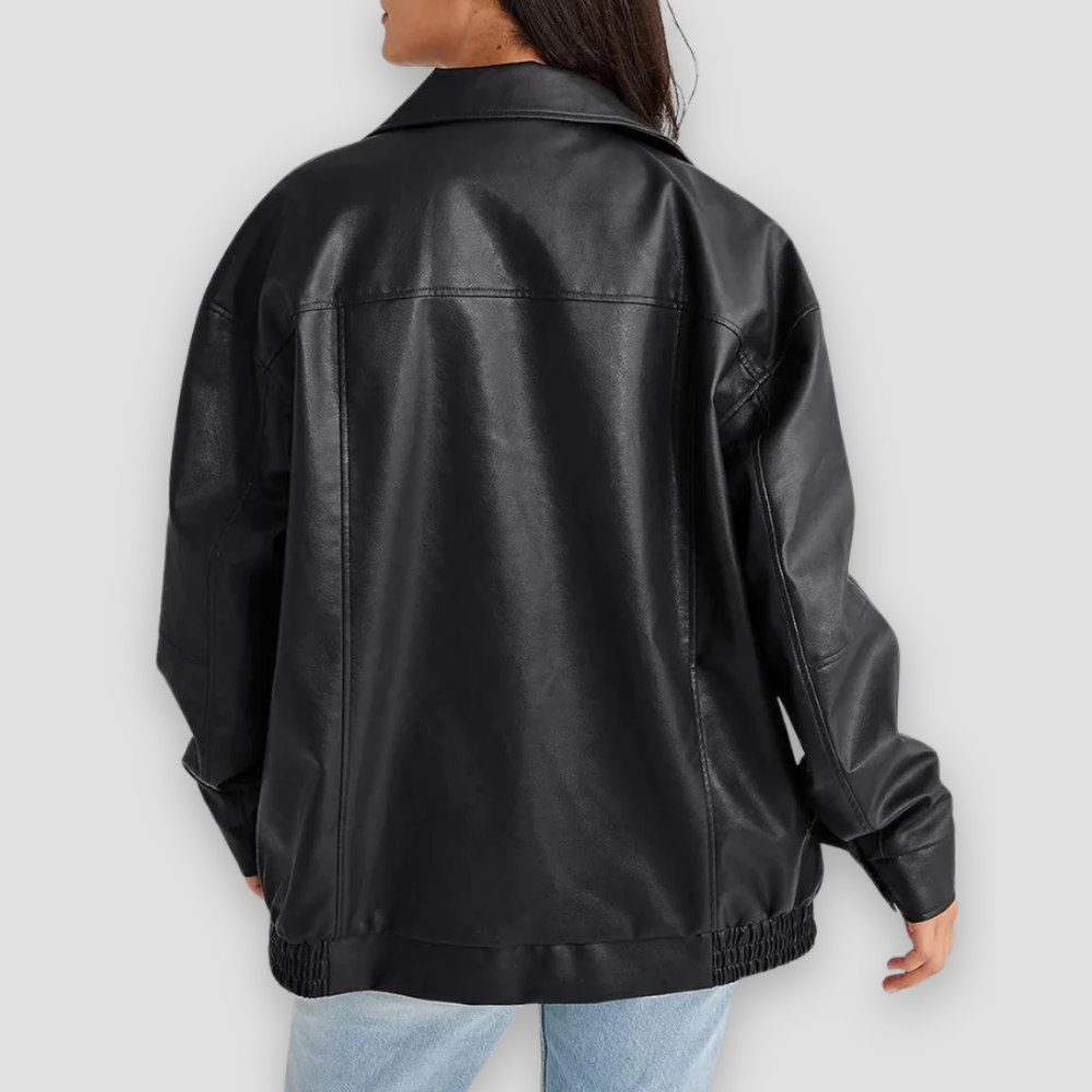 Badhie | Women’s Oversized Faux Leather Jacket