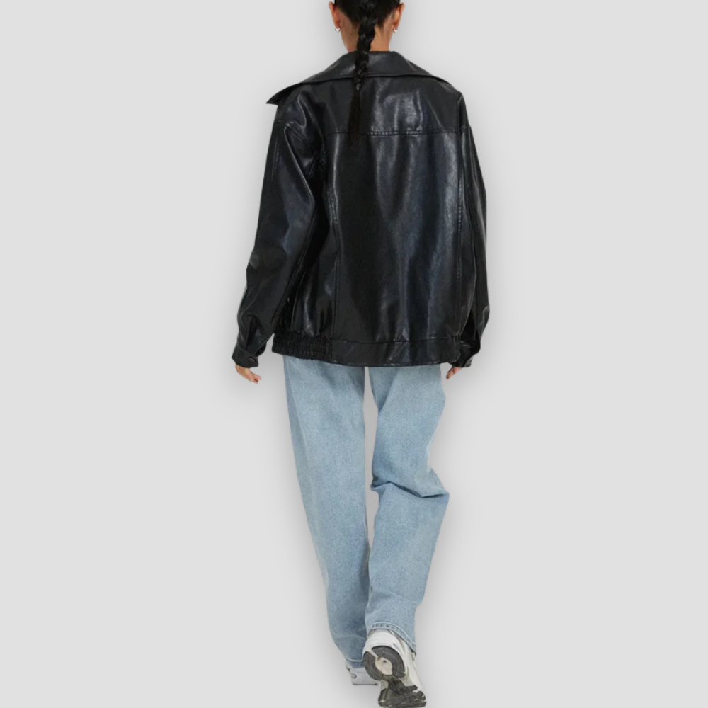 Badhie | Women’s Oversized Faux Leather Jacket