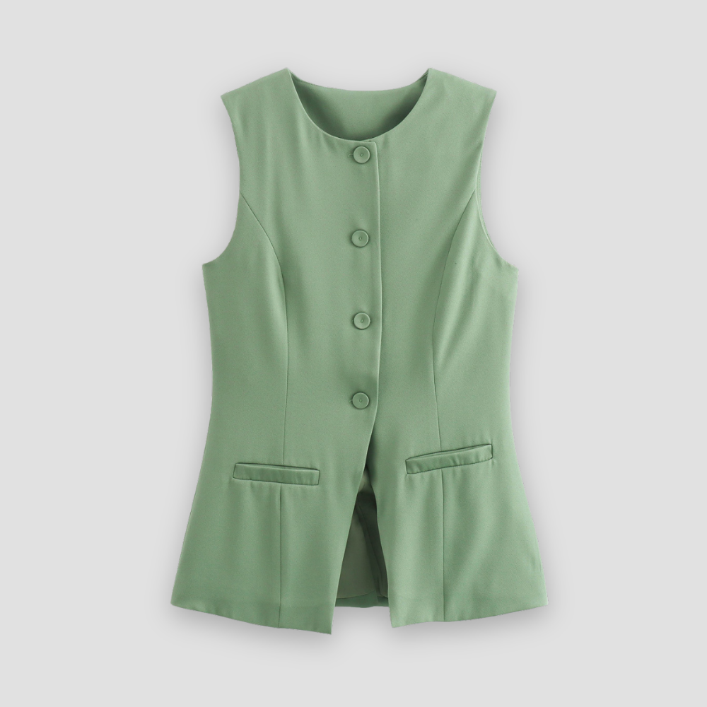 Badhie | Women’s Tailored Button-Front Vest Top