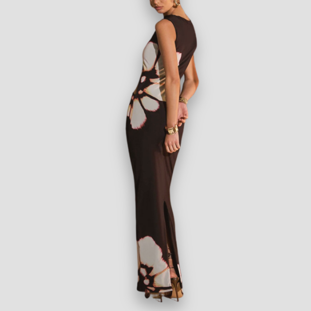 Badhie | Women's Floral Cutout Bodycon Maxi Dress