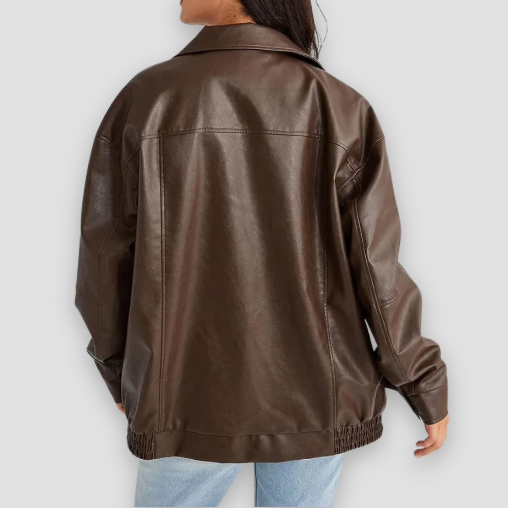 Badhie | Women’s Oversized Faux Leather Jacket