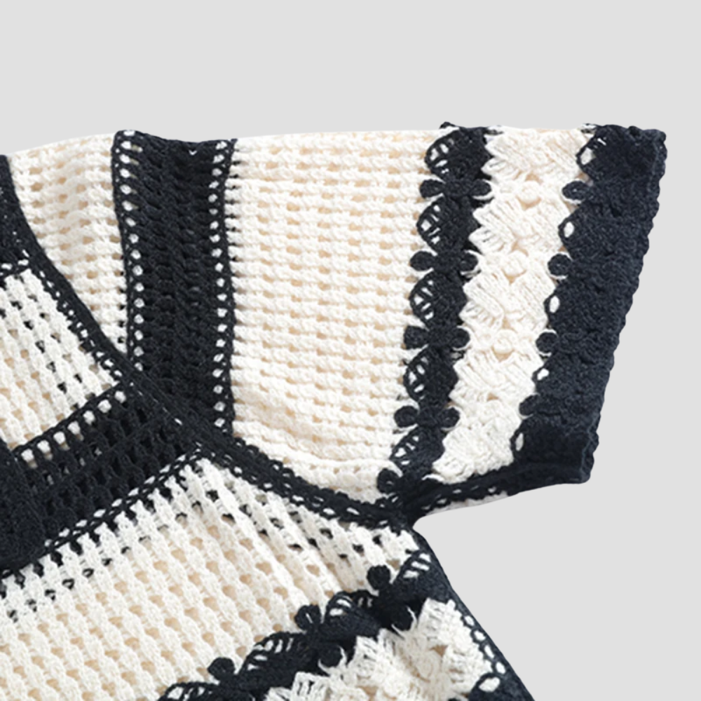 Badhie | Women’s Vintage Crochet Button-Up Cardigan Top