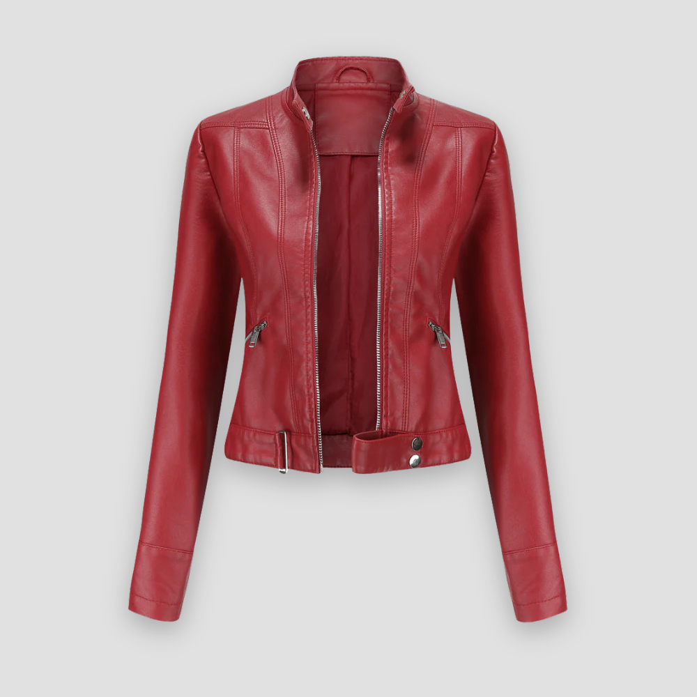 Badhie | Women’s Classic Moto Leather High Neck Jacket