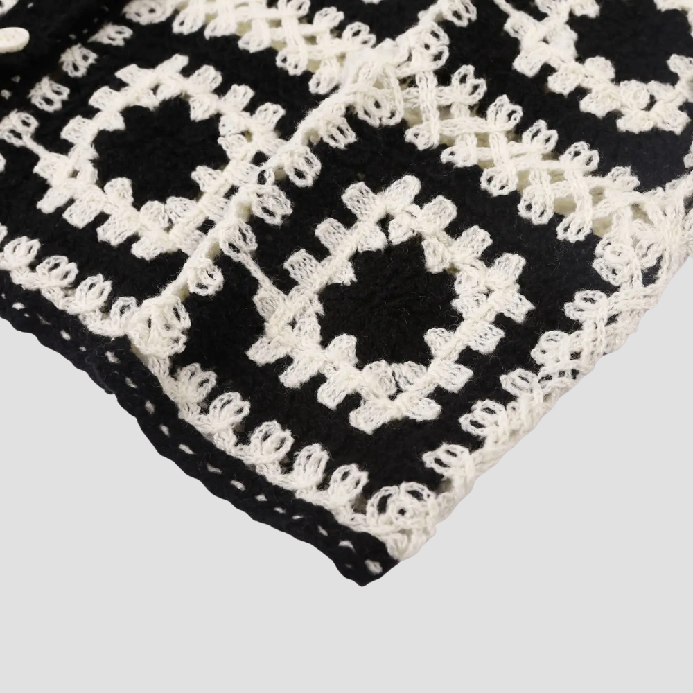Badhie | Women’s Vintage Crochet Button-Up Cardigan Top