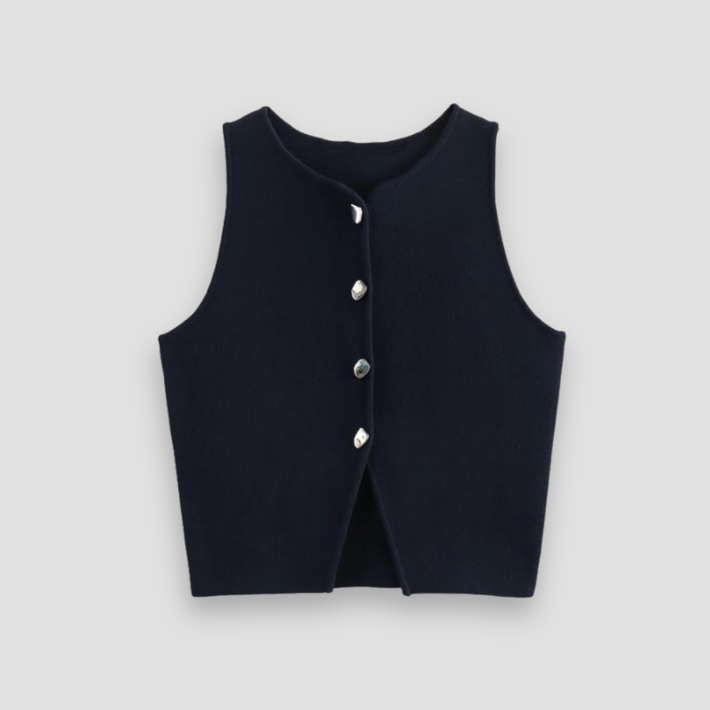Badhie | Women’s Minimalist Button-Front Knit Vest