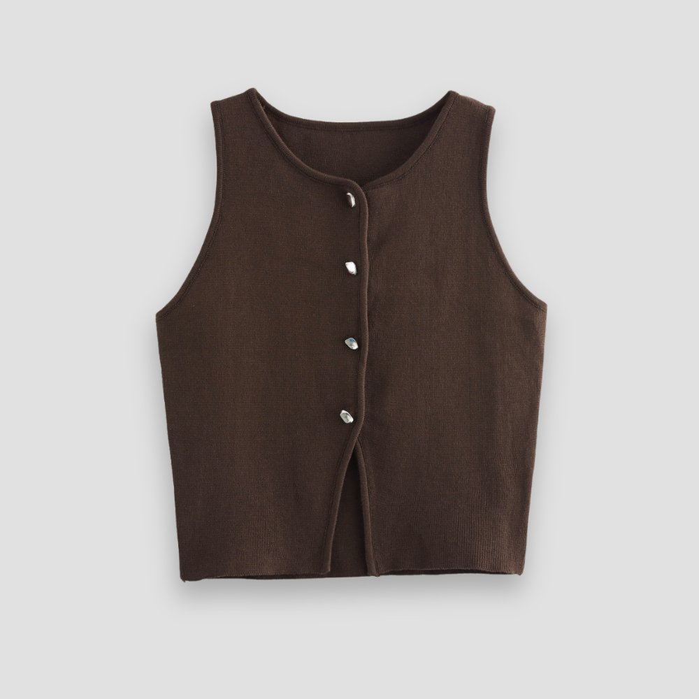 Badhie | Women’s Minimalist Button-Front Knit Vest