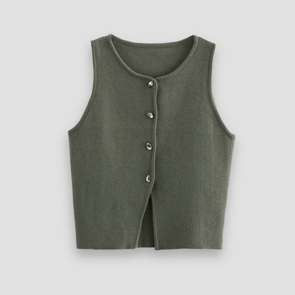 Badhie | Women’s Minimalist Button-Front Knit Vest