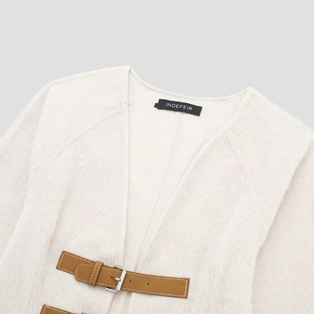 Badhie | Women's Double Buckle Textured Knit Jacket