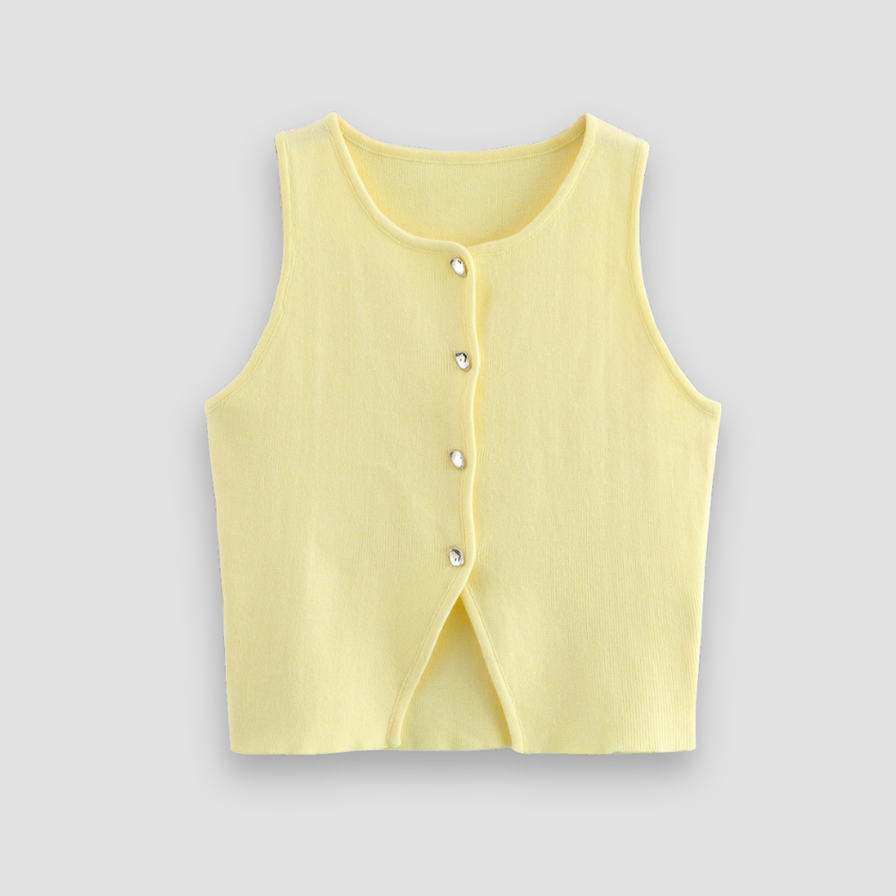 Badhie | Women’s Pastel Button-Front Knit Tank Top