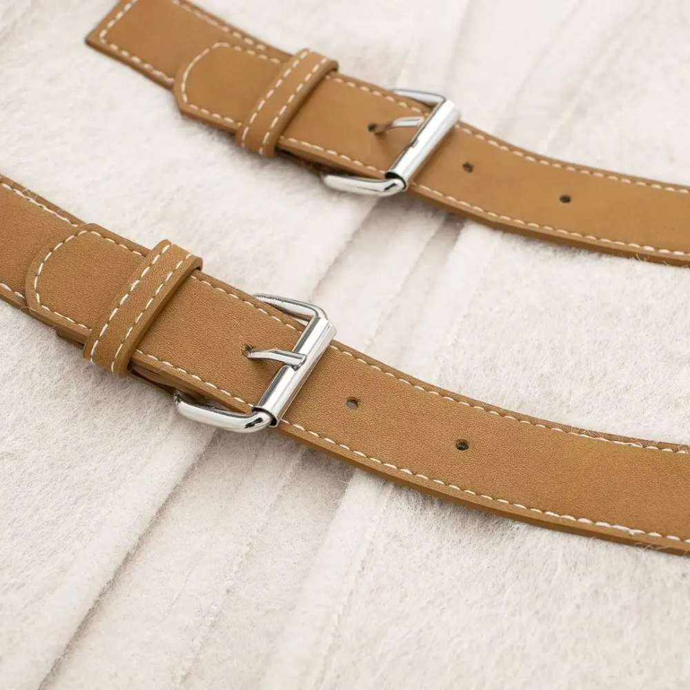 Badhie | Women's Double Buckle Textured Knit Jacket