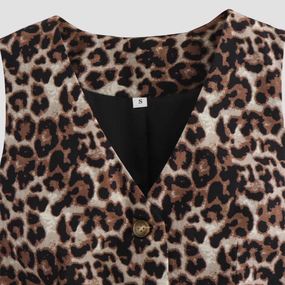 Badhie | Women’s Leopard Print Buttoned Vest
