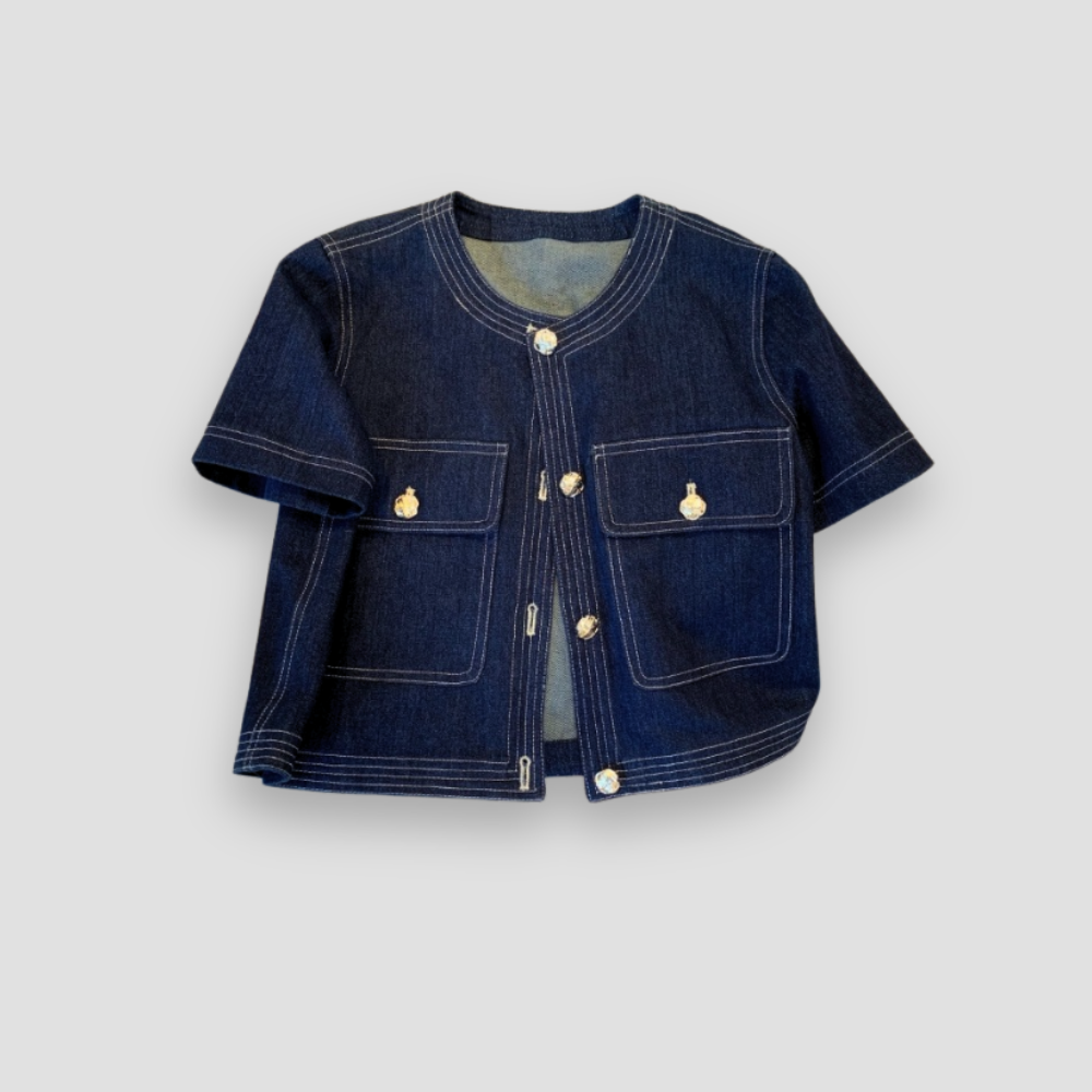 Badhie | Women’s Chic Short-Sleeve Denim Jacket