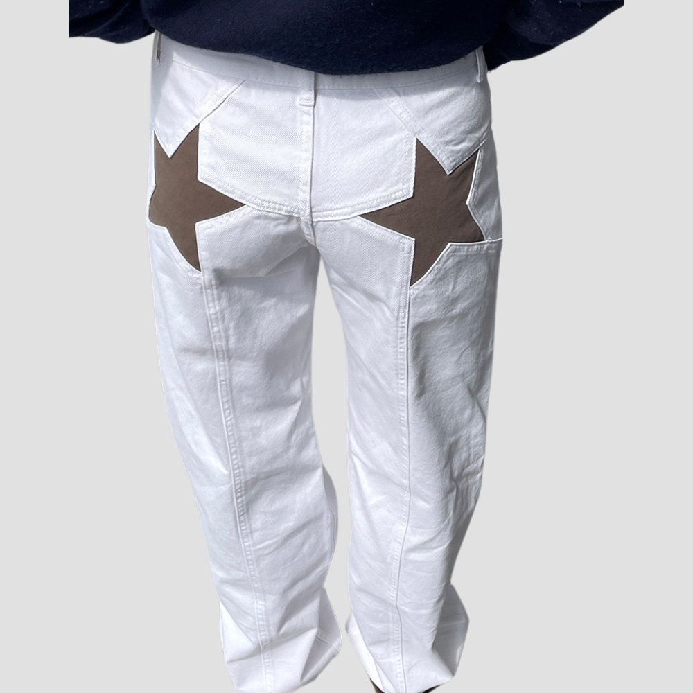 Badhie | Women's Star Patch Straight-Leg Jeans
