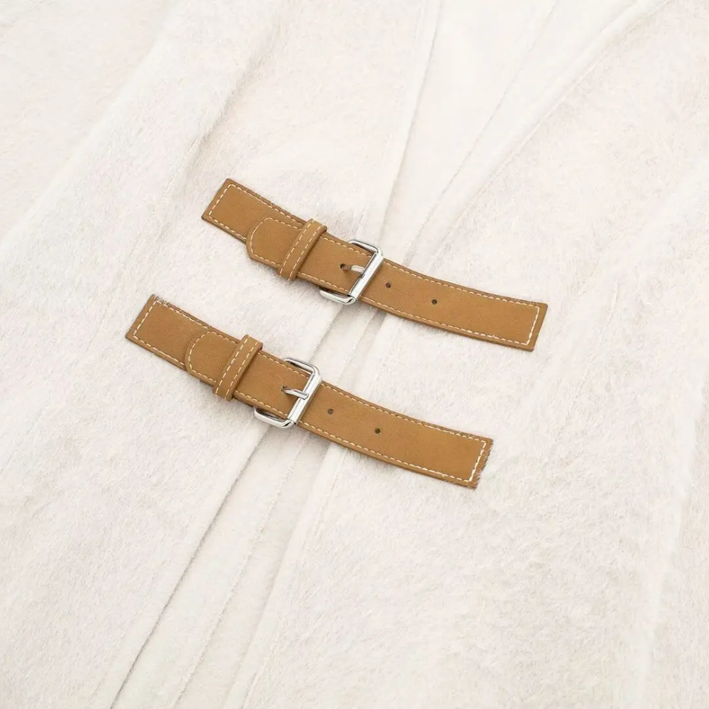 Badhie | Women's Double Buckle Textured Knit Jacket