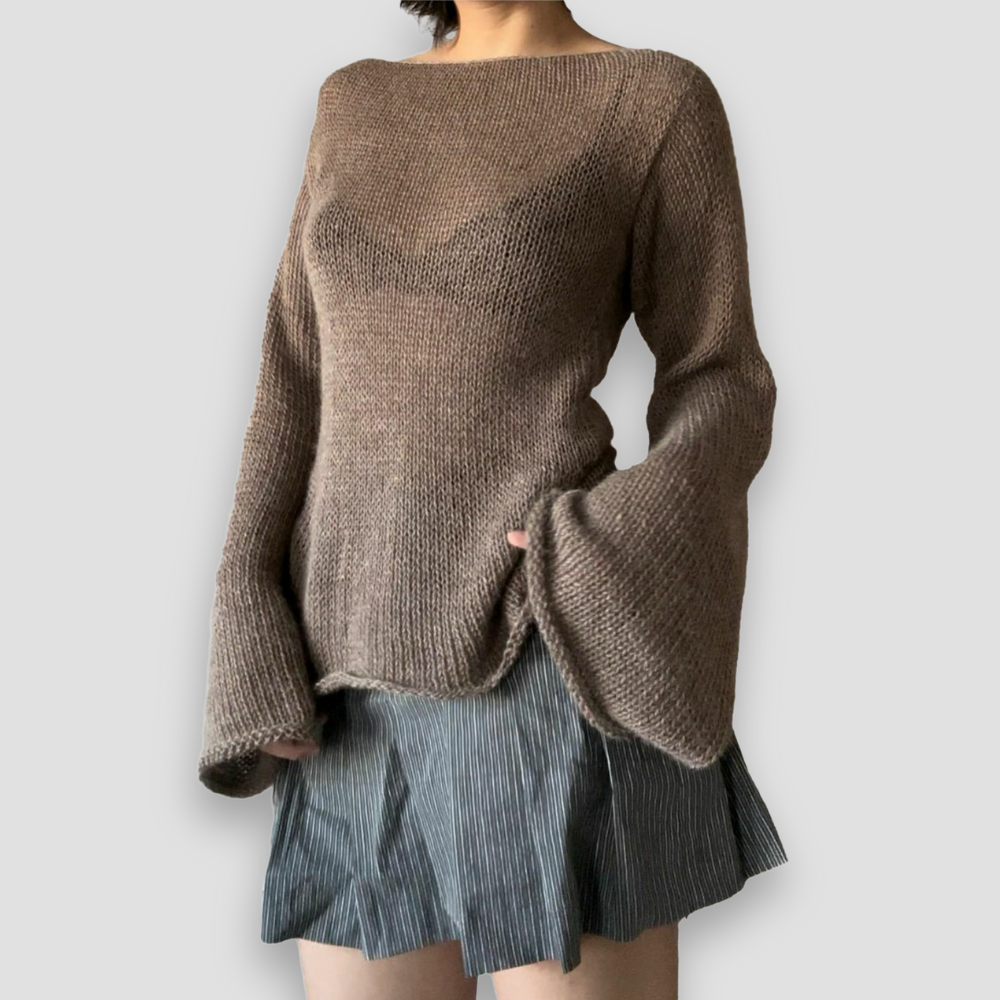 Badhie | Women's Tie-Back Knit Long Sleeve Sweater