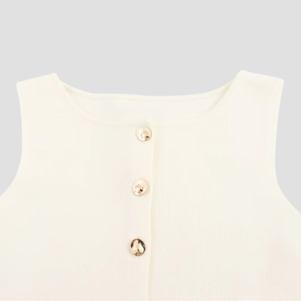 Badhie | Women’s Sleeveless Button-Down Knit Top