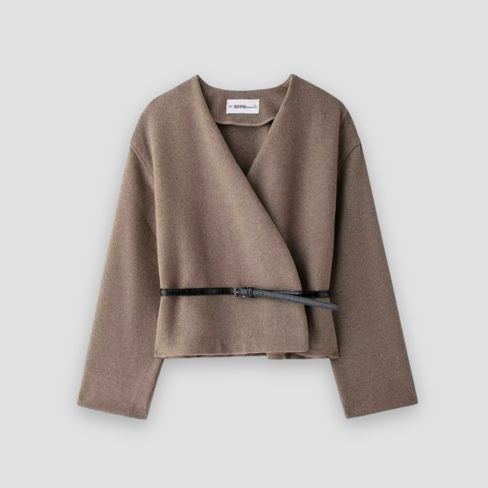 Badhie | Women’s Minimalist Wrap Belted Long Sleeve Jacket