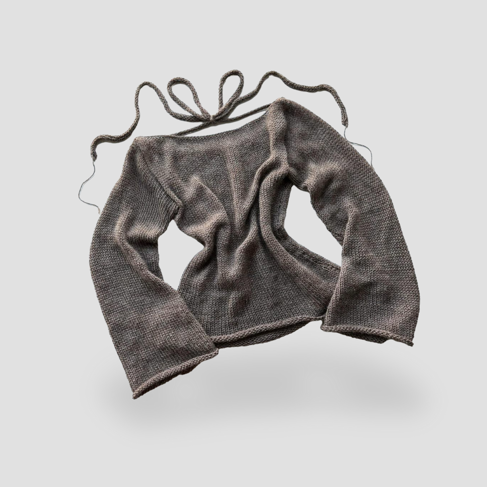 Badhie | Women's Tie-Back Knit Long Sleeve Sweater