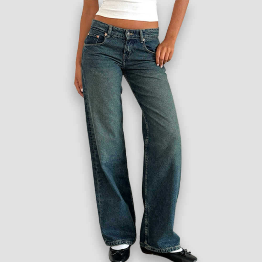Badhie | Women's Wide-Leg Vintage Wash Jeans
