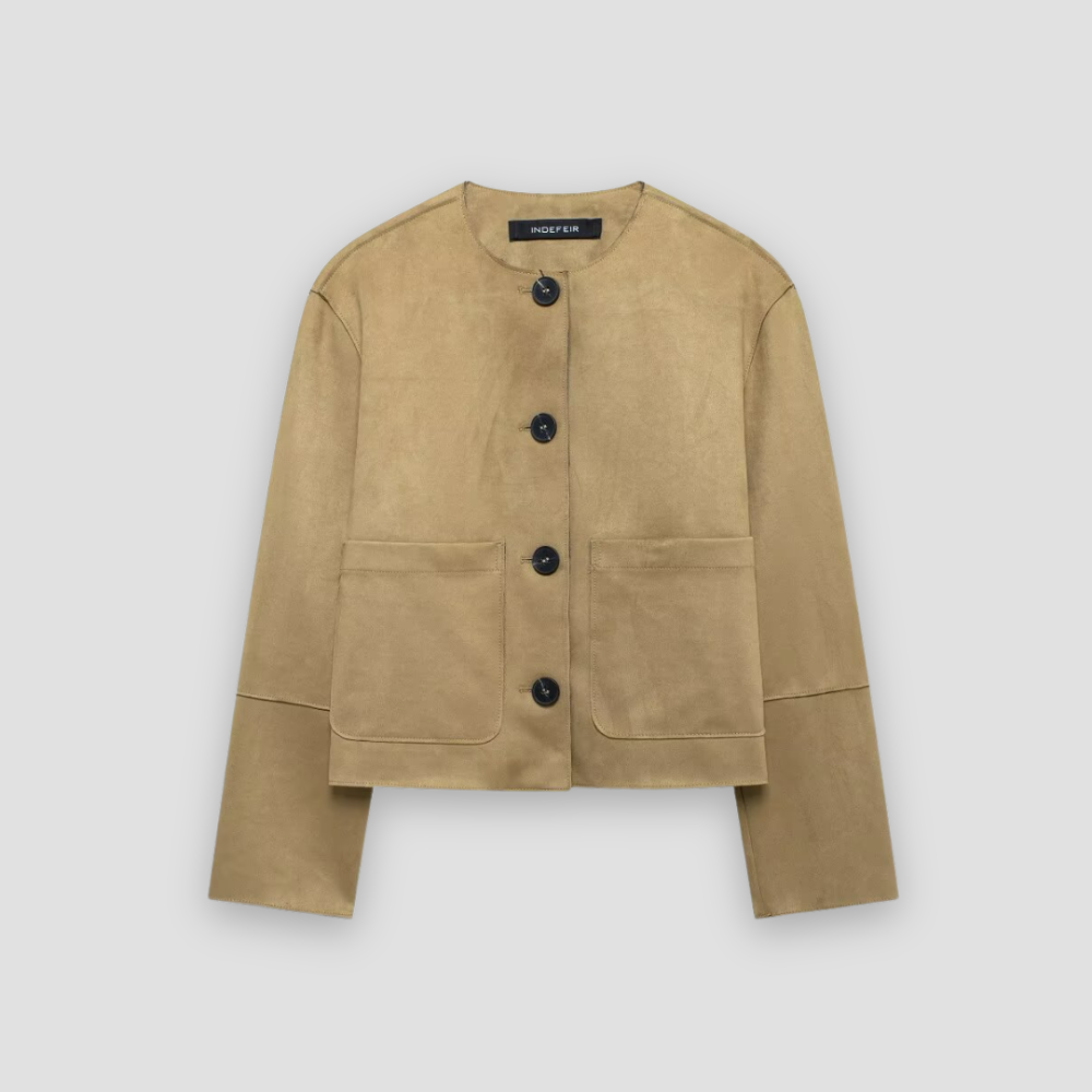 Badhie | Women’s Minimalist Suede Button Jacket