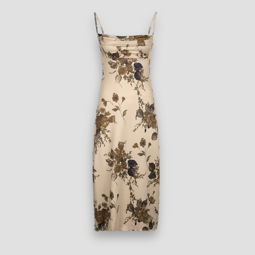 Badhie | Women’s Vintage Floral Slip Midi Dress