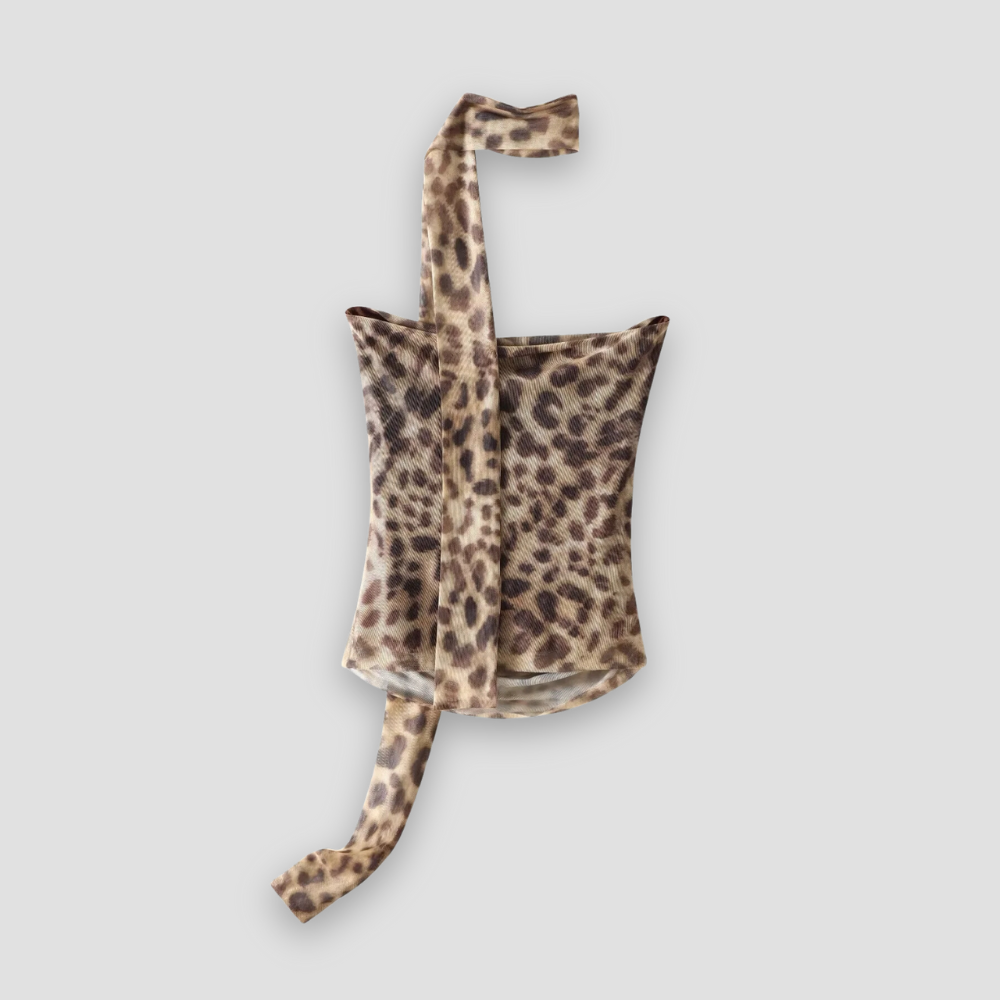 Badhie | Women's Tulle Crop Top Halter Backless Summer Top