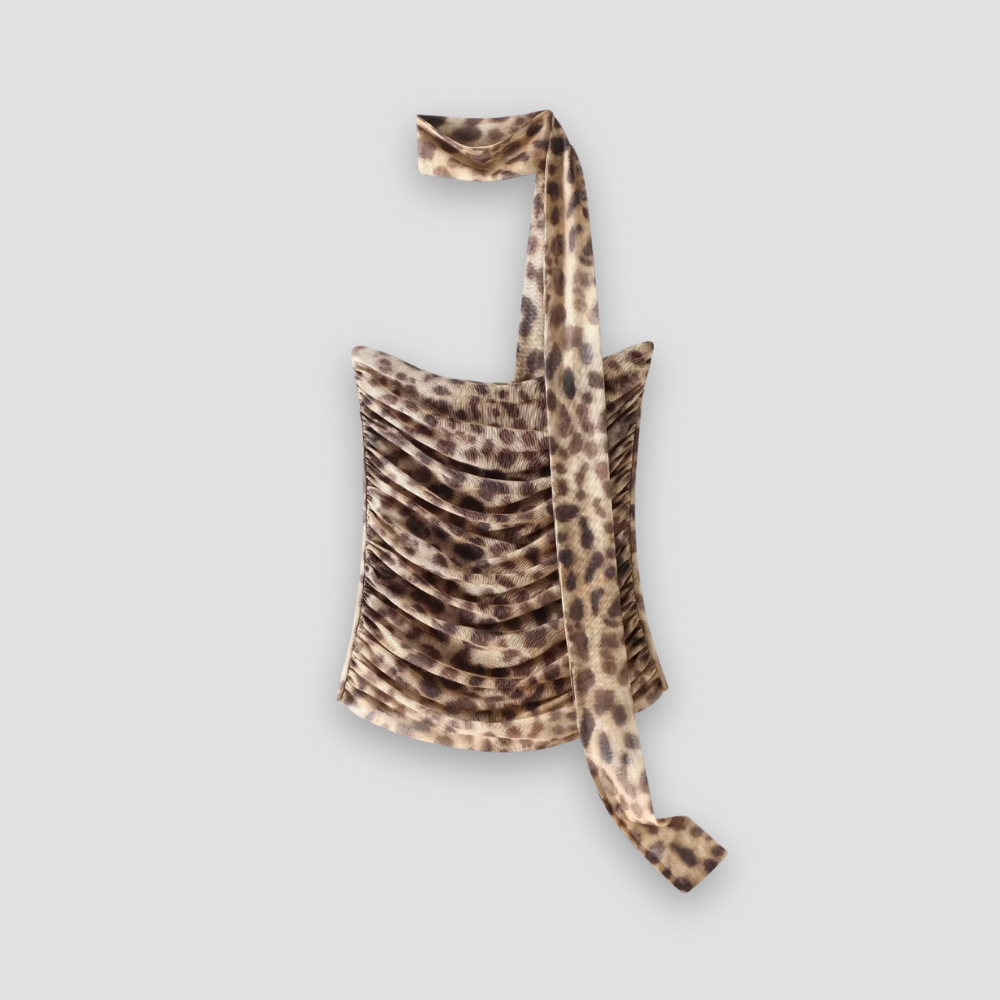 Badhie | Women's Tulle Crop Top Halter Backless Summer Top