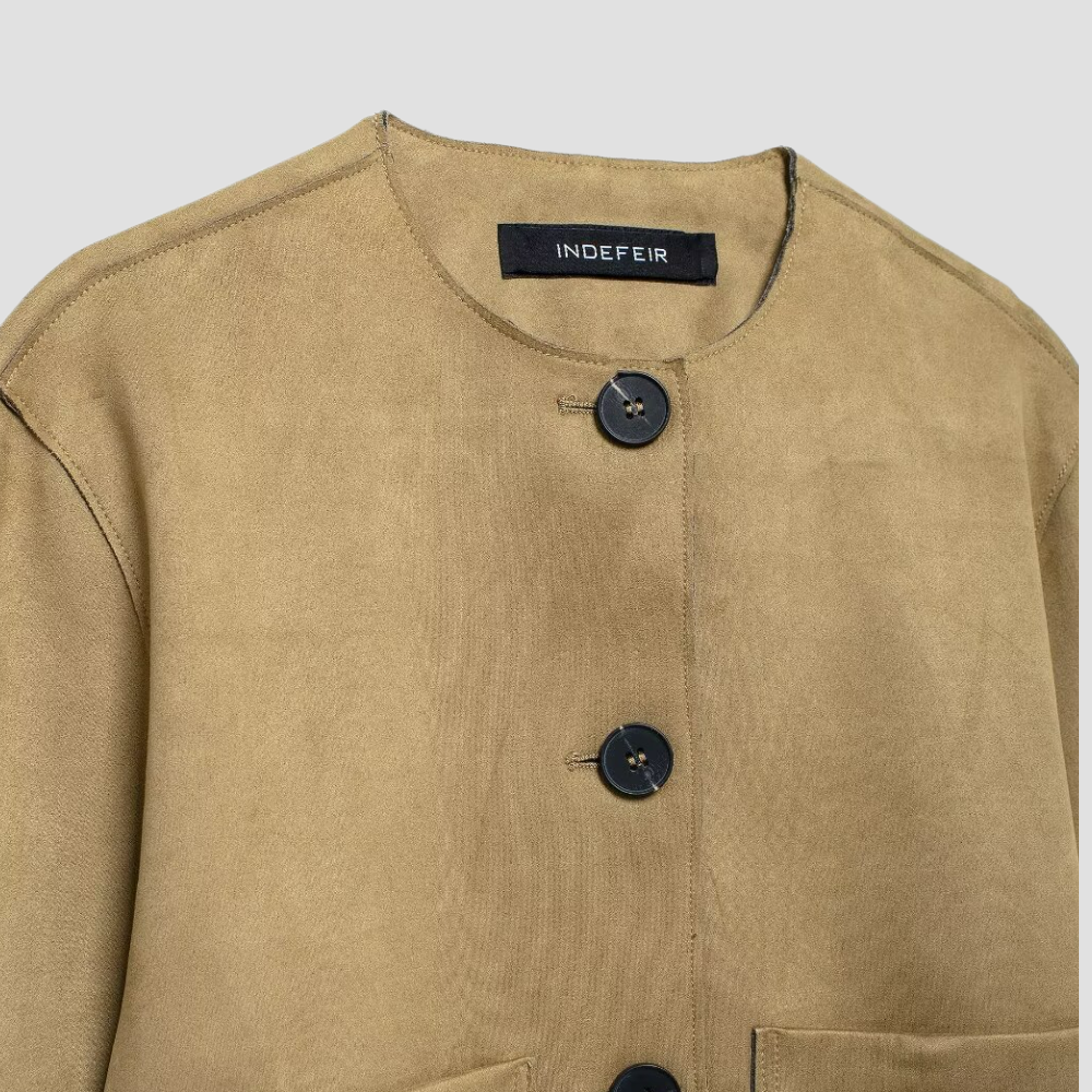 Badhie | Women’s Minimalist Suede Button Jacket