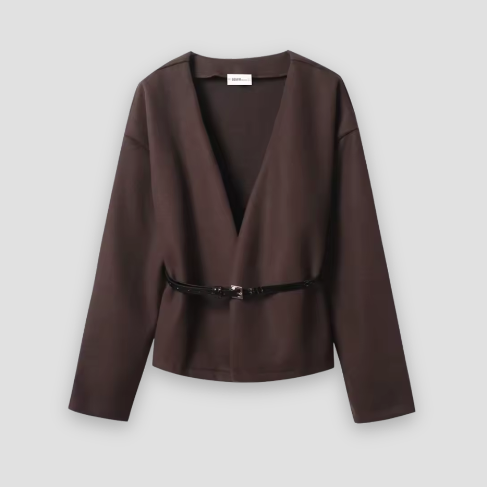 Badhie | Women’s Minimalist Wrap Belted Long Sleeve Jacket