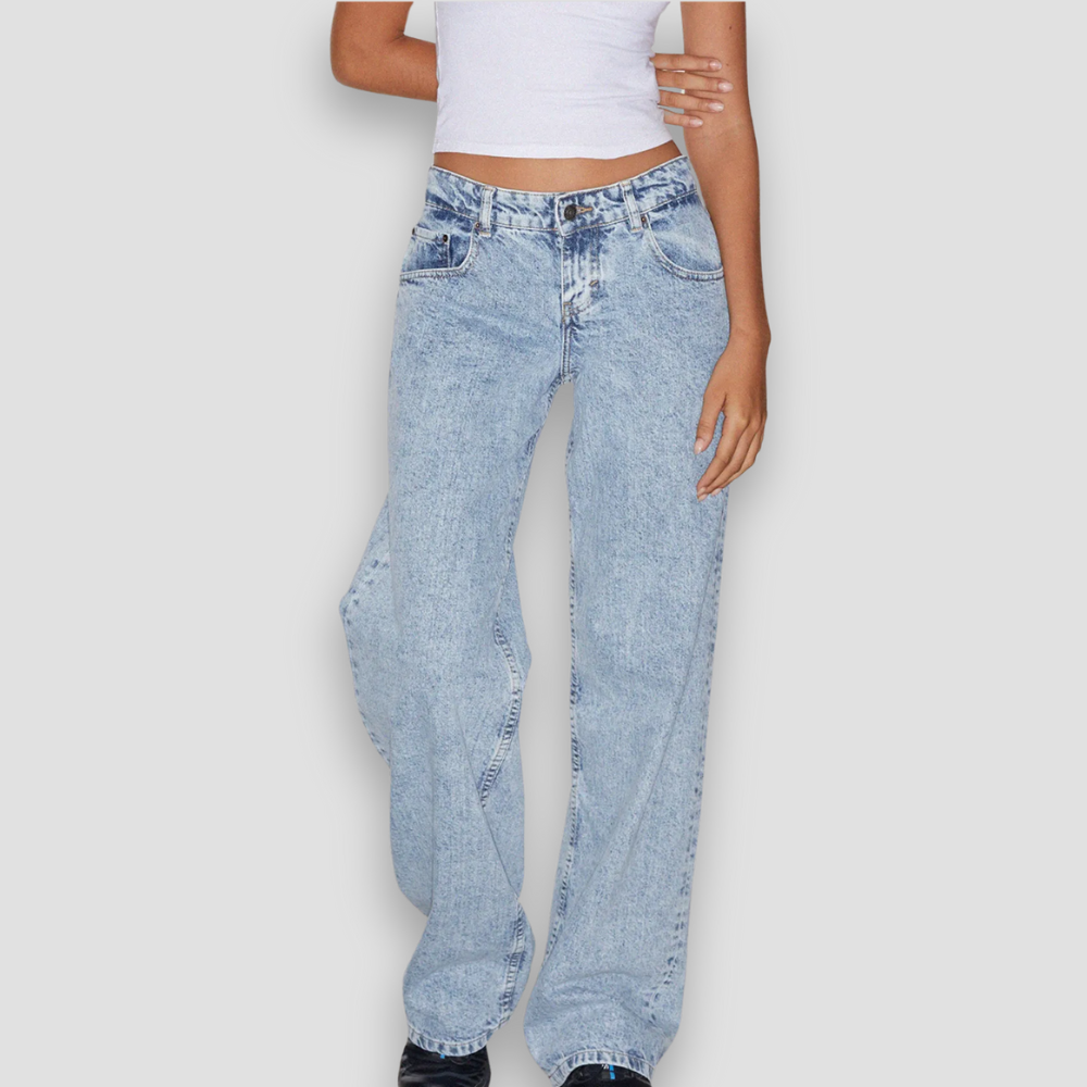 Badhie | Women's Wide-Leg Vintage Wash Jeans