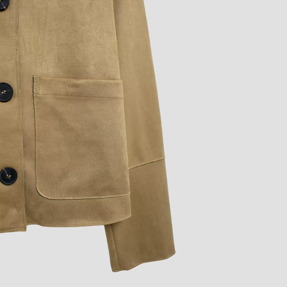 Badhie | Women’s Minimalist Suede Button Jacket